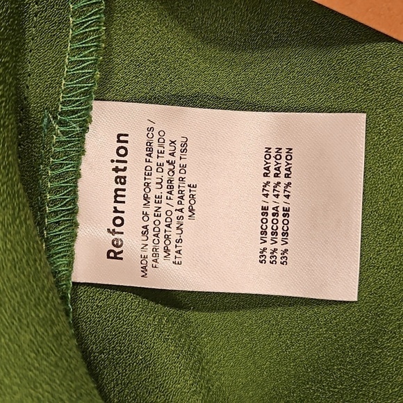 💕REFORMATION PETITES💕 Danika Dress ~ Palm Green Petite Small NWT - Picture 16 of 16